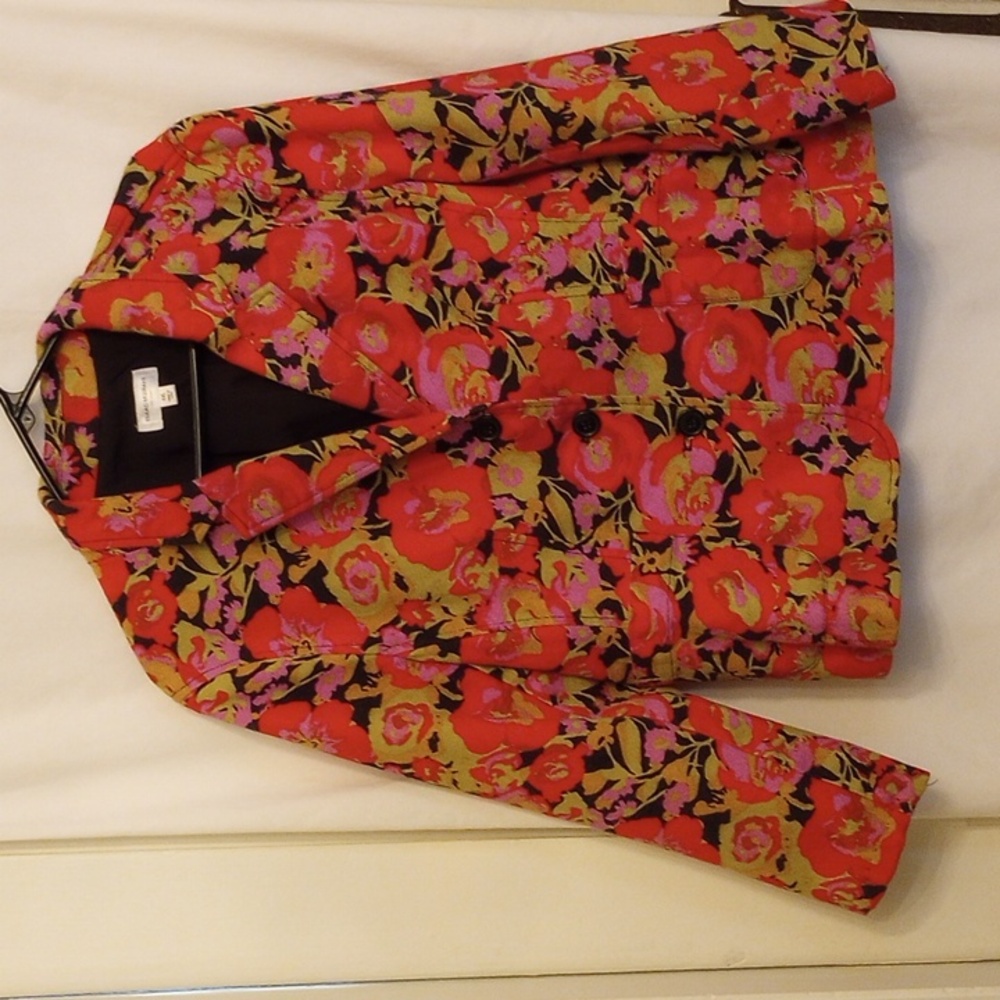 Isaac Mizrahi for Target, XXL, red floral blazer w green, black, lavender